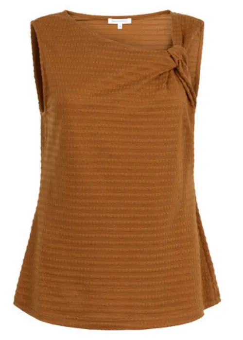 Tramontana mouwloze top bruin