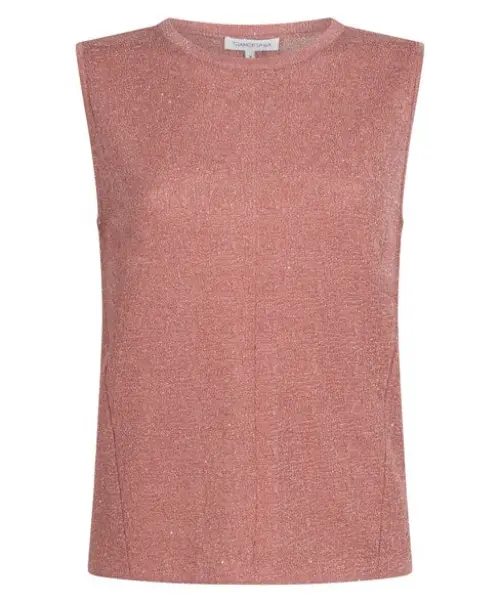 Tramontana mouwloze top sequins roze