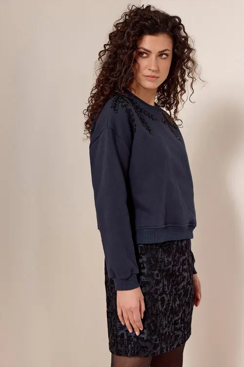Tramontana rok jacuard blauw