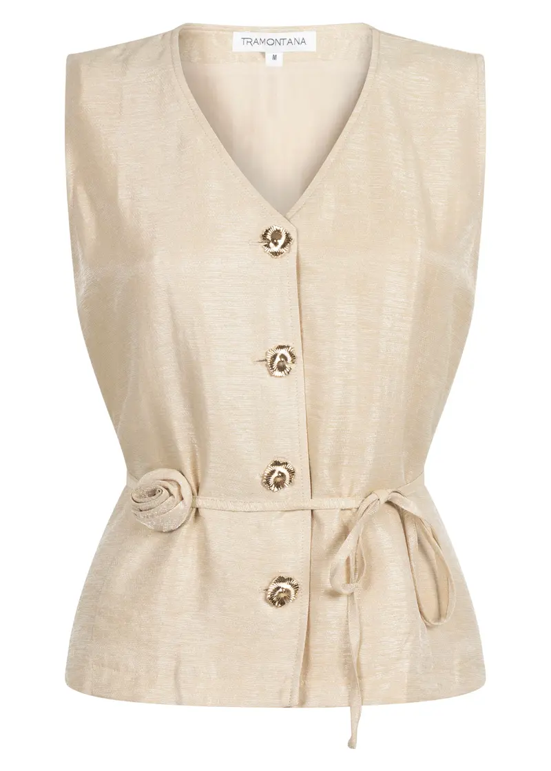 Tramontana - Shimmer waiscoat Flower belt
