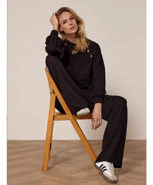 Tramontana - Structured Jumper Button Black