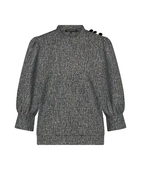 Tramontana - Top Stretch Tweed Black