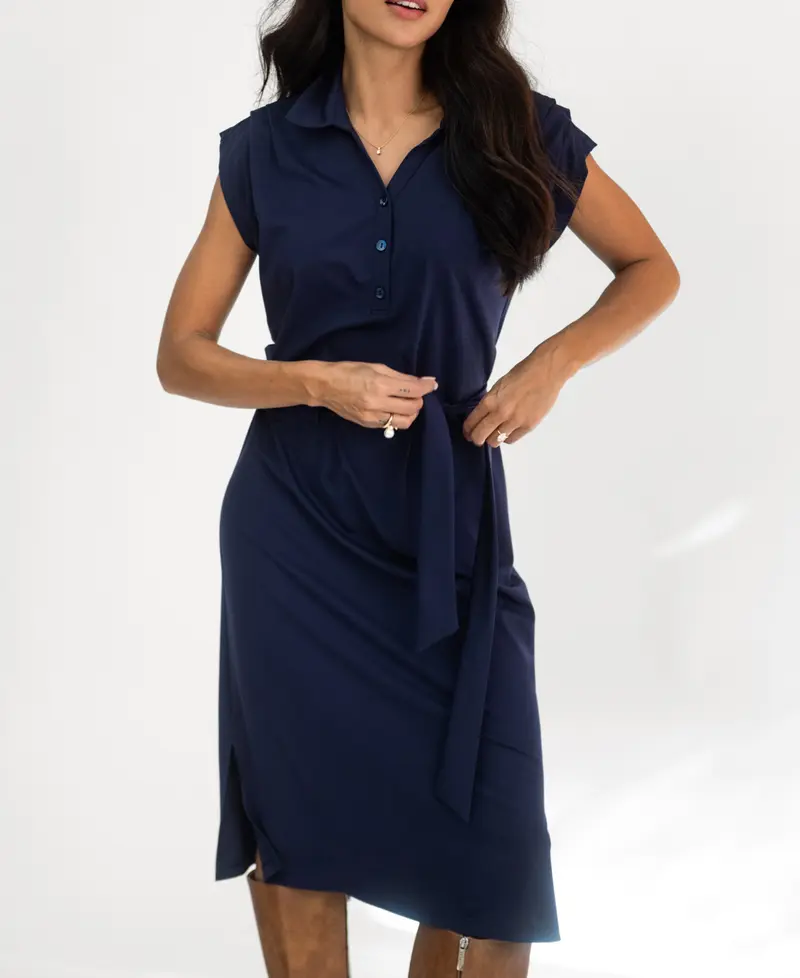 Travel polo jurk INES Donkerblauw