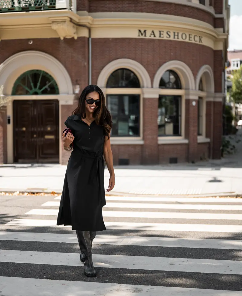 Travel polo jurk INES Zwart