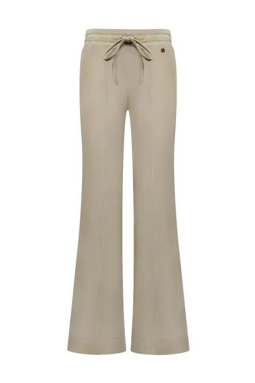 Triple nine broek flared rib beige