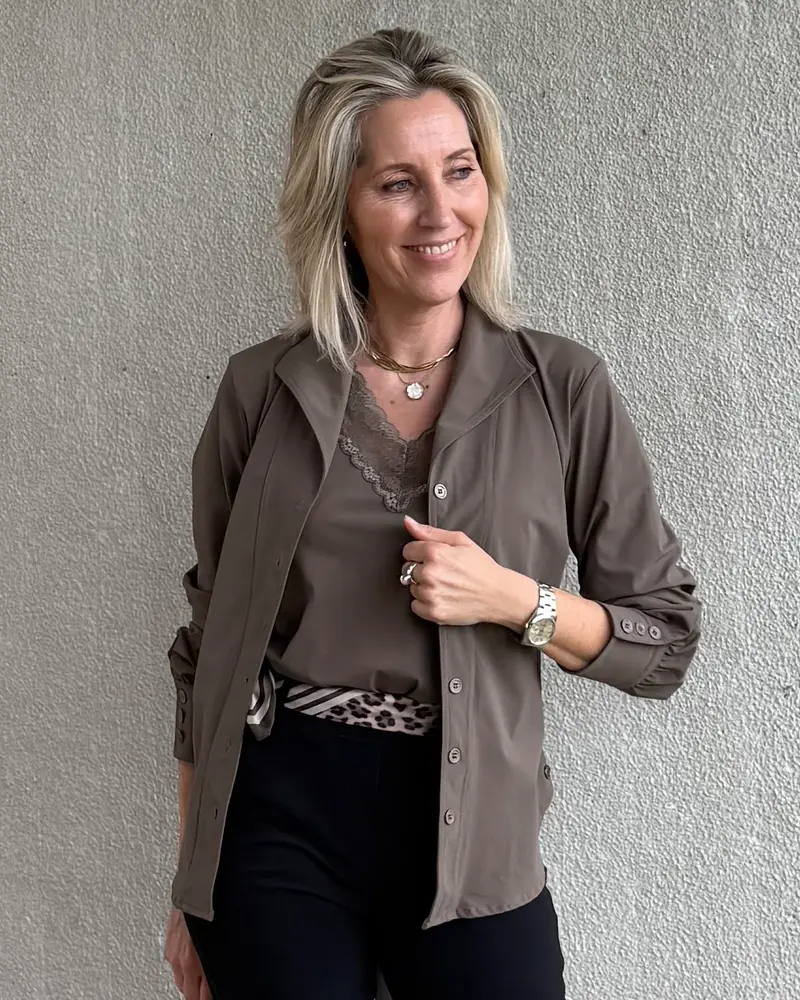Triple Nine - Travel Blouse Charlot Taupe - 5949