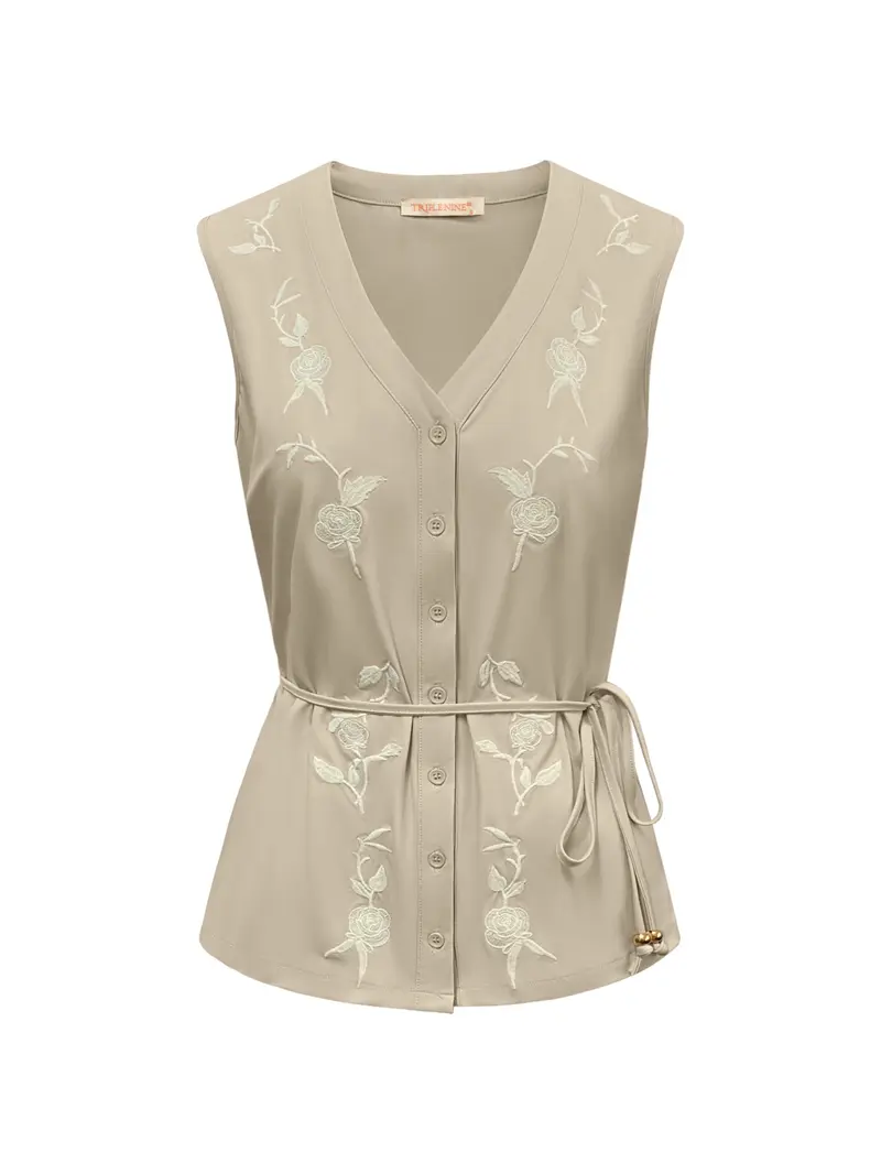 Triple Nine - Travel Blouse Isabelle Beige - 5938