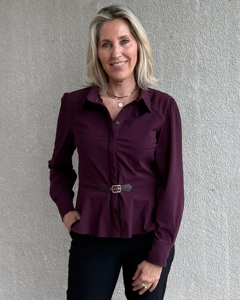 Triple Nine - Travel Blouse Simona Aubergine - 5950