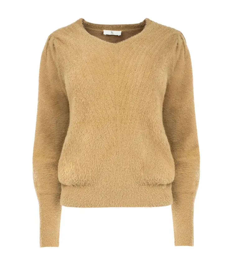 Trui Belins LS-RMJ Furry Knit | Tan