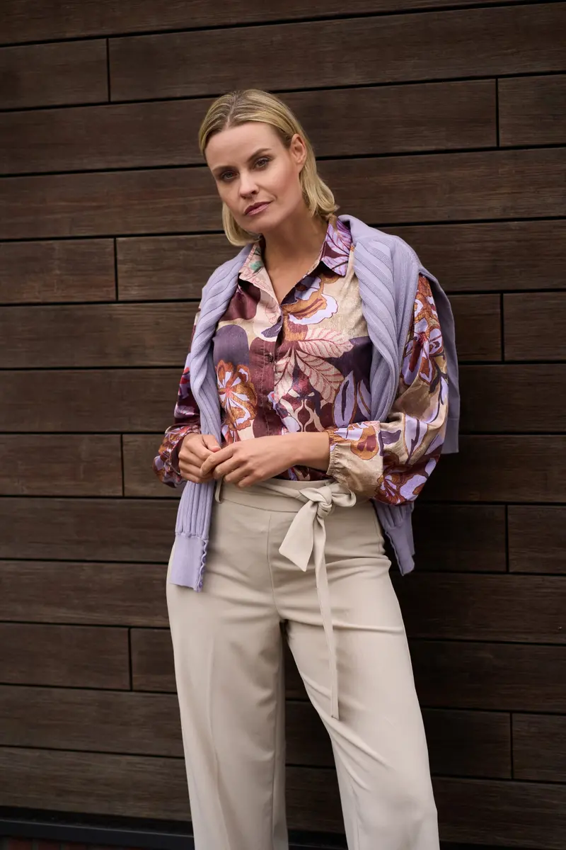 Trui Berle LS-RMB Brei | Loom Lilac