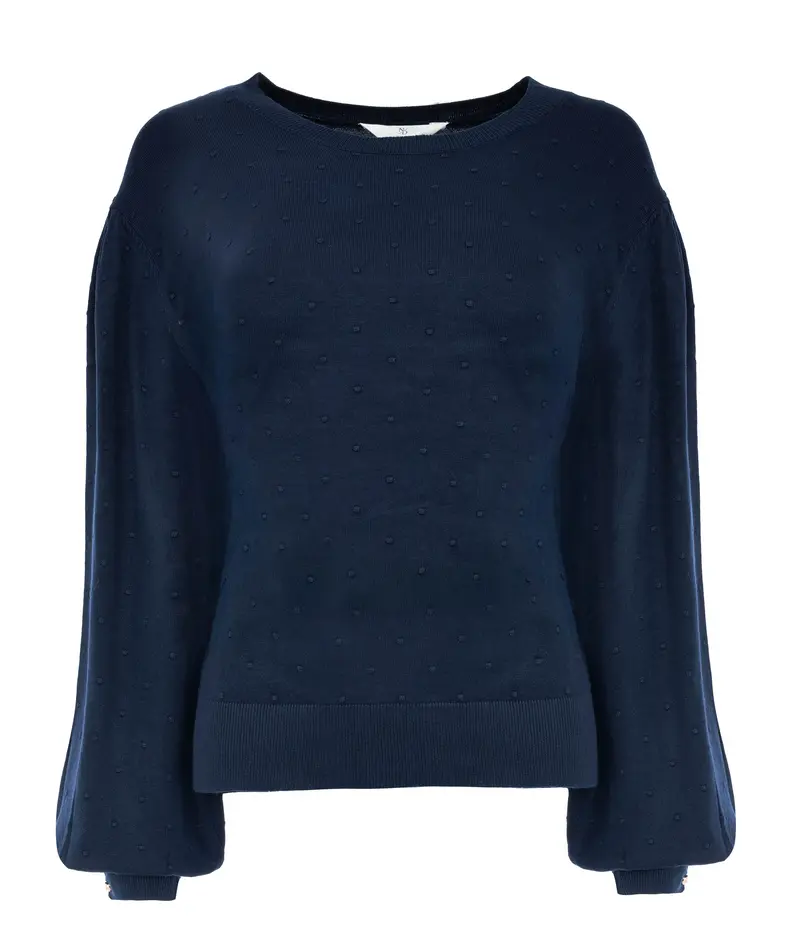 Trui Berle LS-RMB Brei | Marine