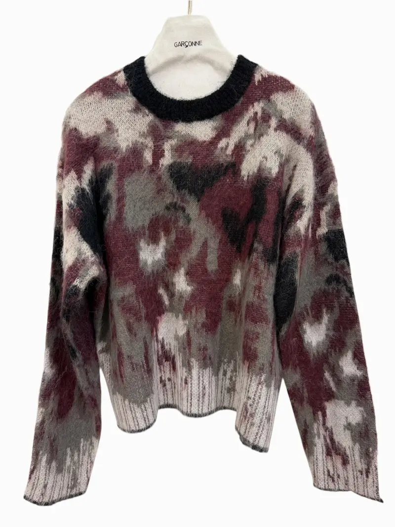 Trui camouflage print bordeaux