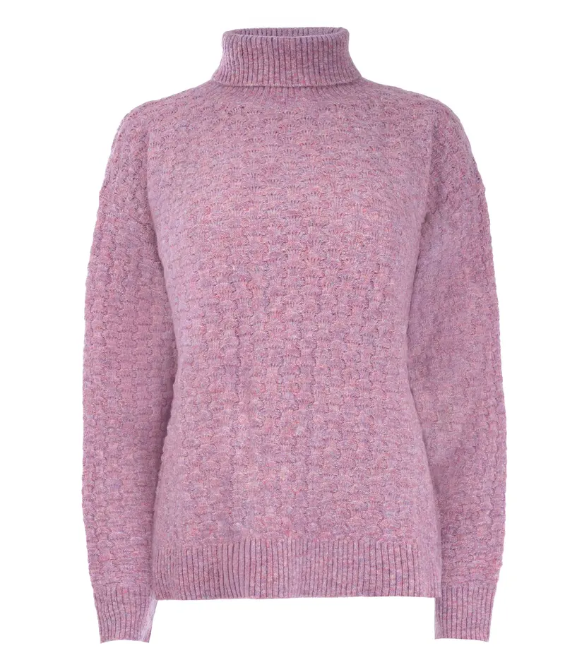 Trui Delani LS-RMJ Textured Knit | Pink Melange
