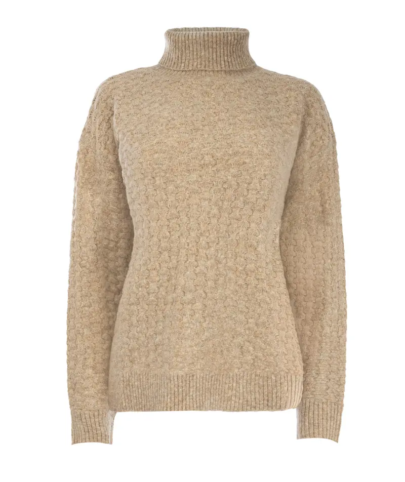 Trui Delani LS-RMJ Textured Knit | Tan