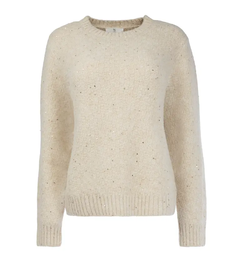 Trui Glacier LS-RMJ Sequin Knit | Buttercream