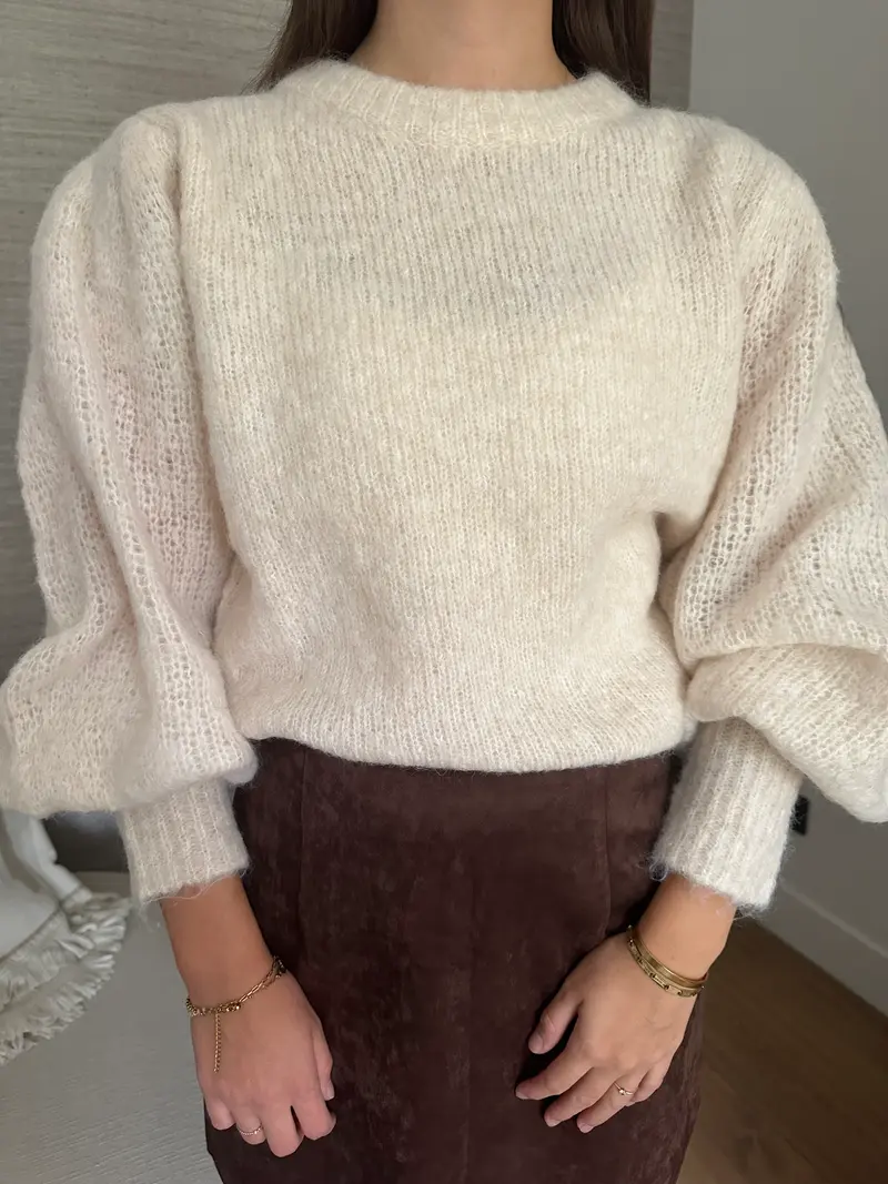 Trui grofgebreid 3-332 Beige