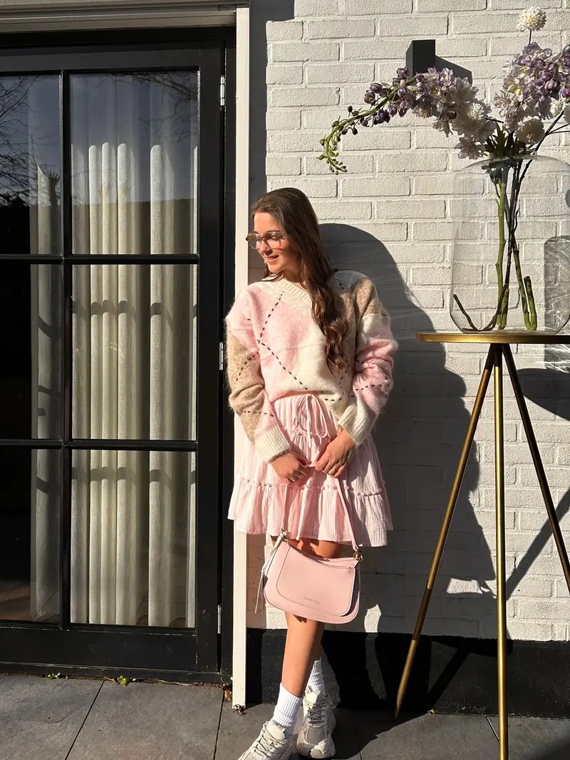 Trui ruit 17-203 Off-white