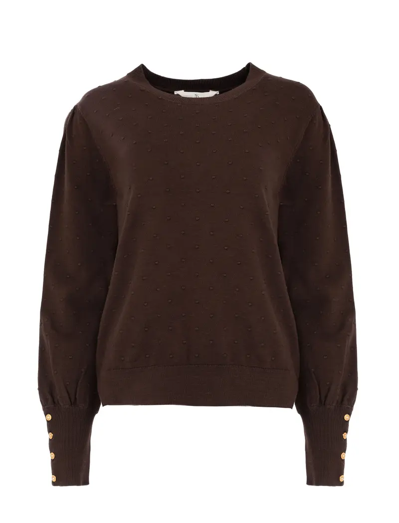 Trui Vaset LS-RMB Brei | Ganache Brown