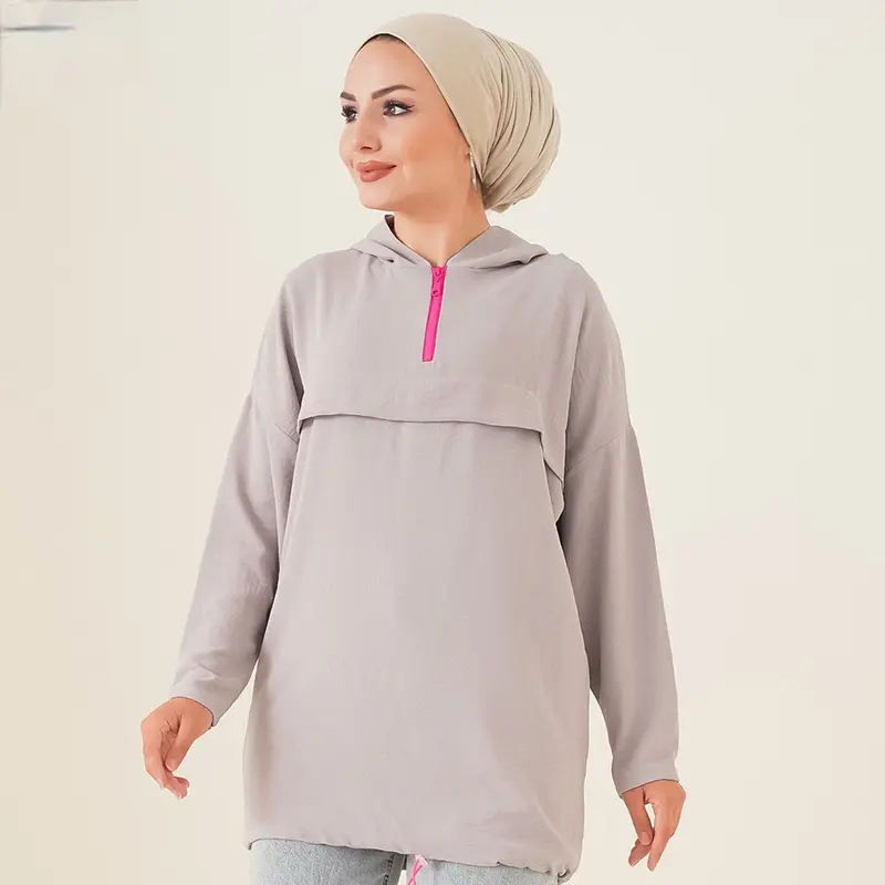 Tuniek aerobin dames met capuchon | Grijs