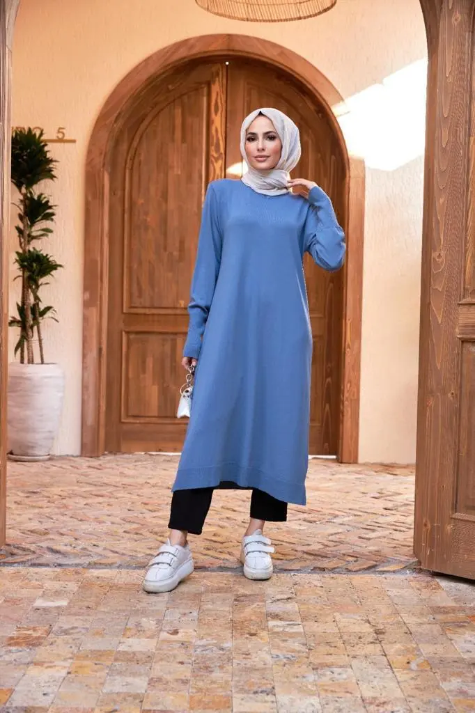 Tuniek jurk lang | Blauw