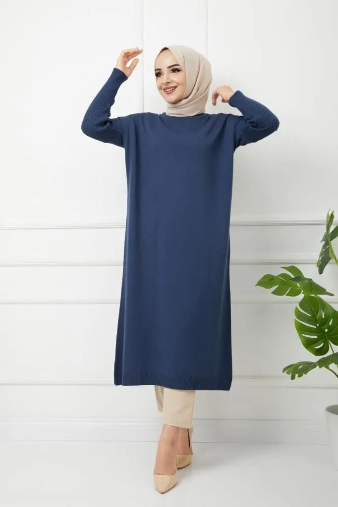 Tuniek trui tricot lang | Zwart