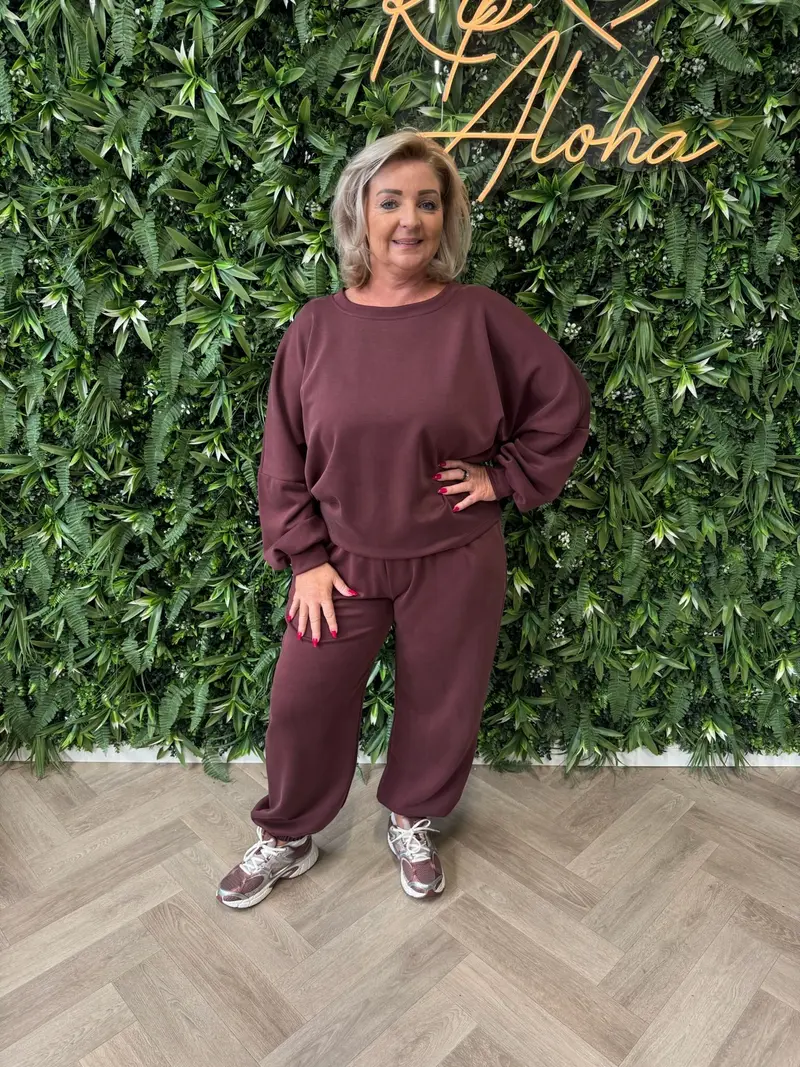 Tweedelig joggingspak comfy bordeaux