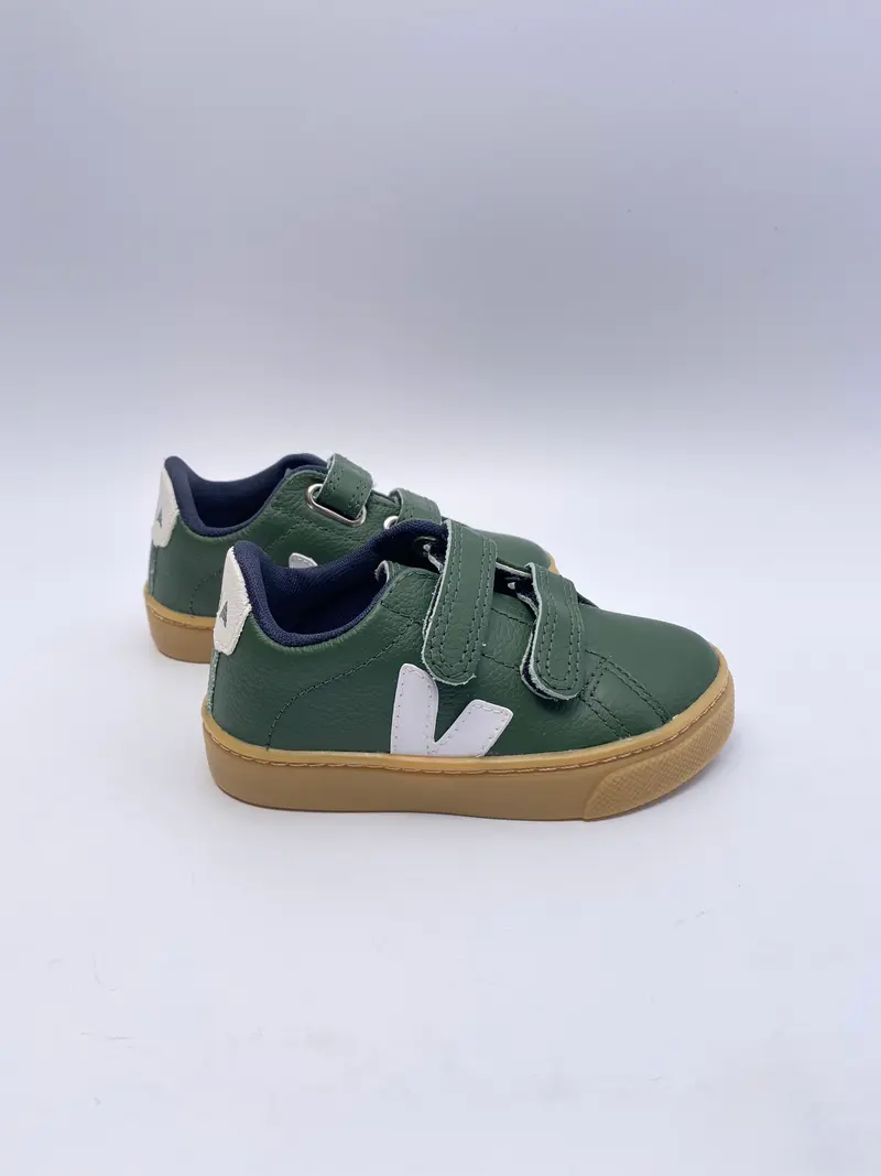 Veja esplar velcro donkergroen/wit