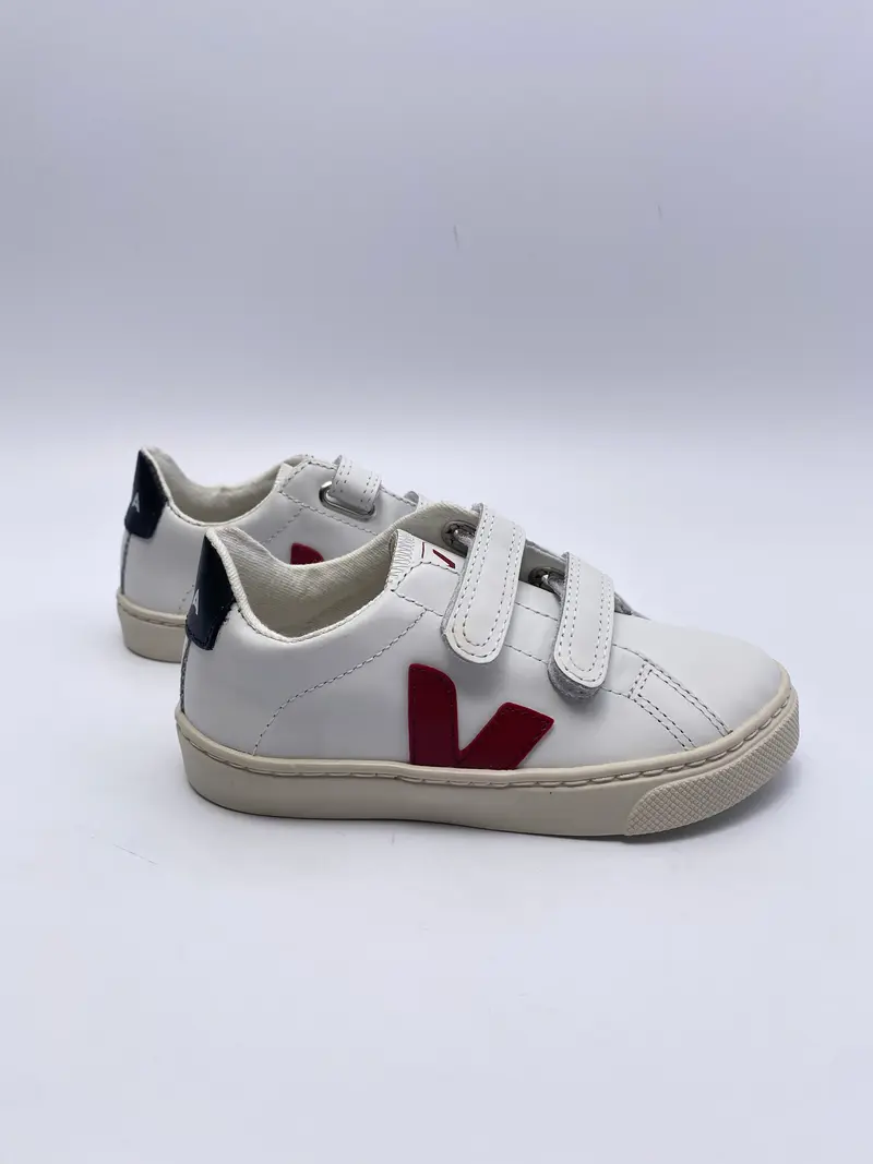 Veja solar leather white marsala black