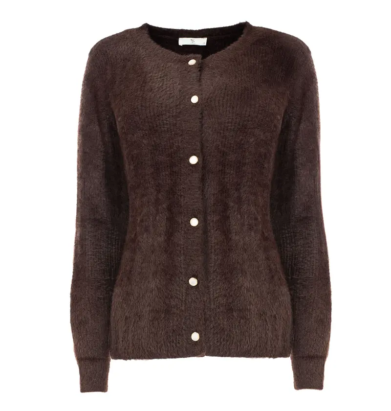 Vest Delta LS-RMJ Furry Knit | Ganache Brown
