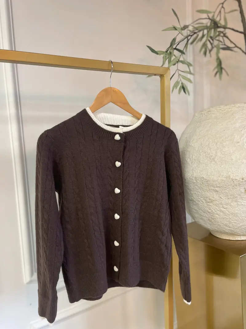 Vestje kabel V4014 Brown