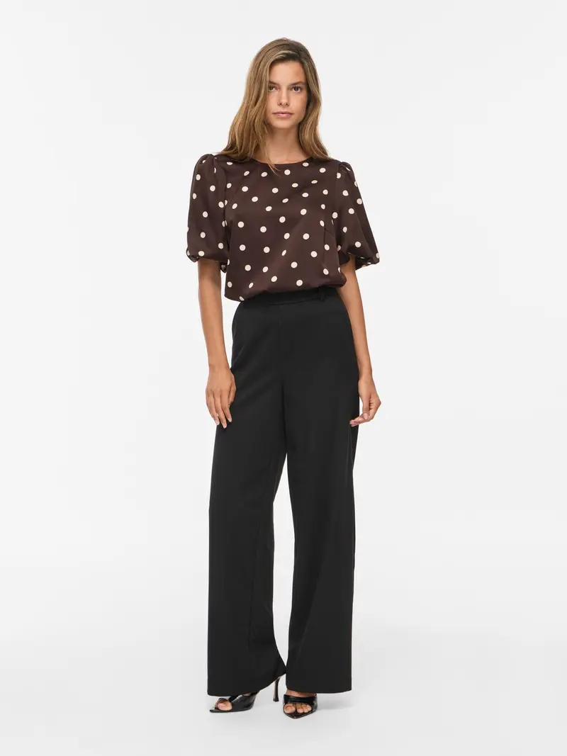 VIELLETTE 2/4 SATIN PUFF TOP