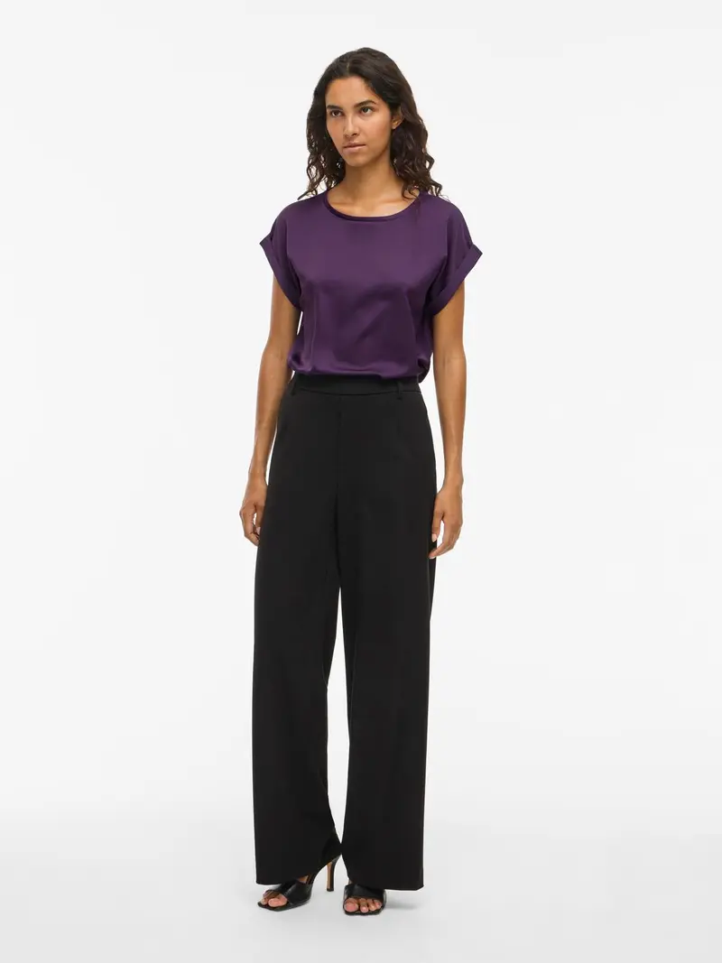 VIELLETTE S/S SATIN TOP - NOOS
