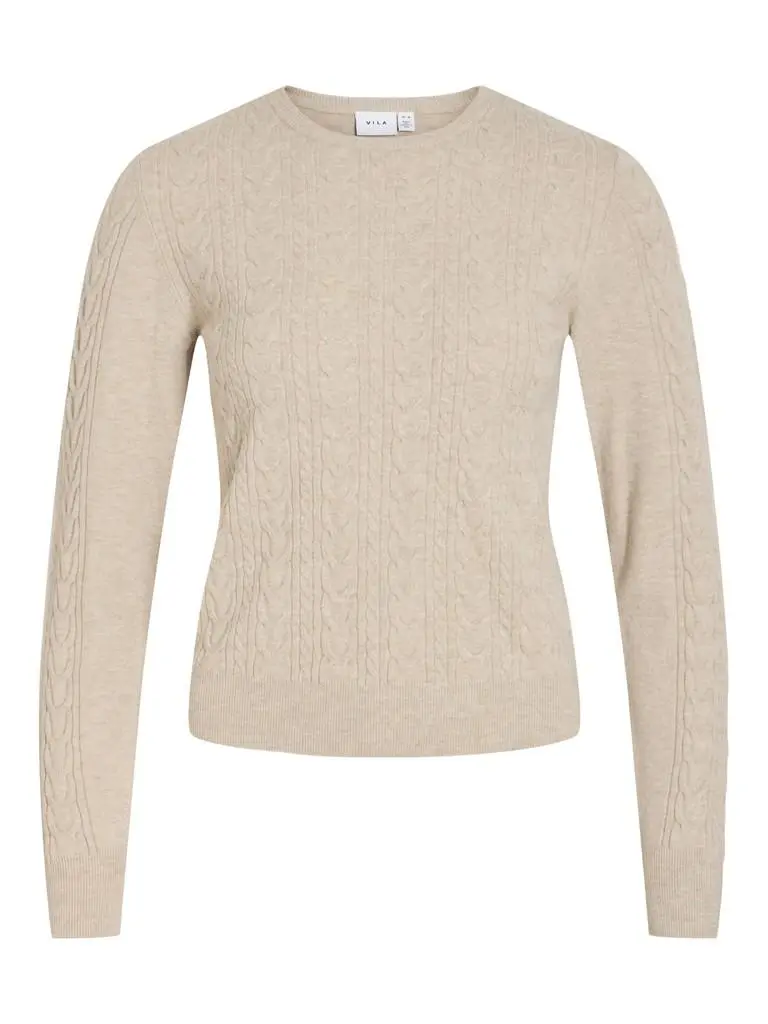 VIKERRY O-NECK CABLE L/S KNIT