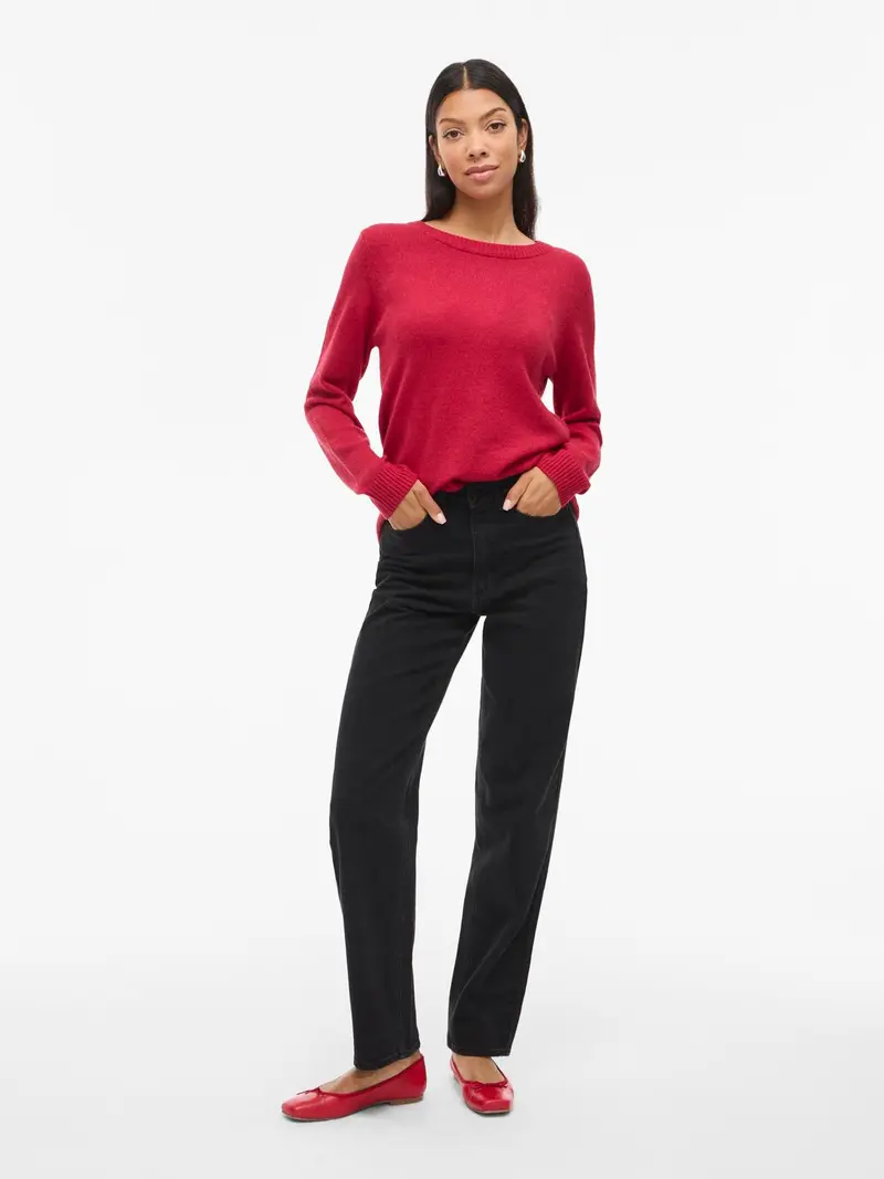 VIRIL O-NECK L/S KNIT TOP