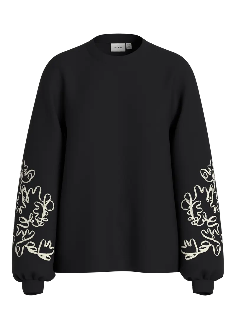 VISIFFI EMB O-NECK L/S SWEAT
