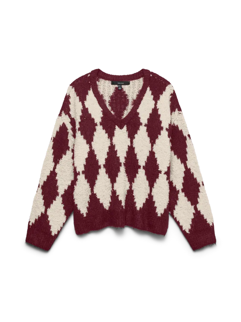 VMCCOLLEEN LS V-NECK PULLOVER BOO CUR