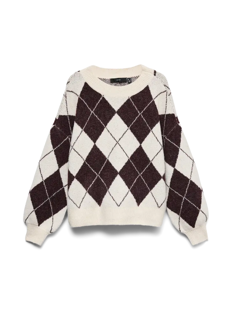 VMDOFFY JAQUARD LS O-NCK PULLOVER NOOS