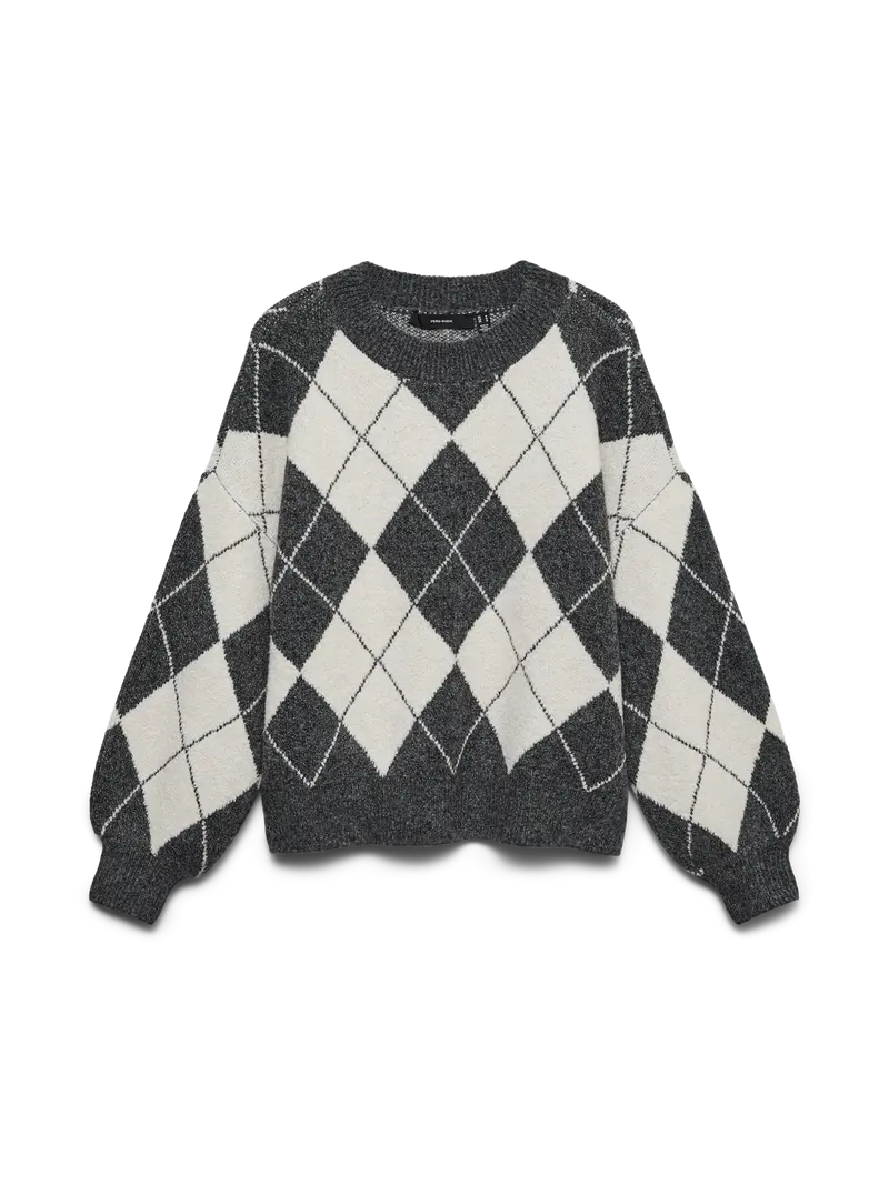 VMDOFFY JAQUARD LS O-NCK PULLOVER