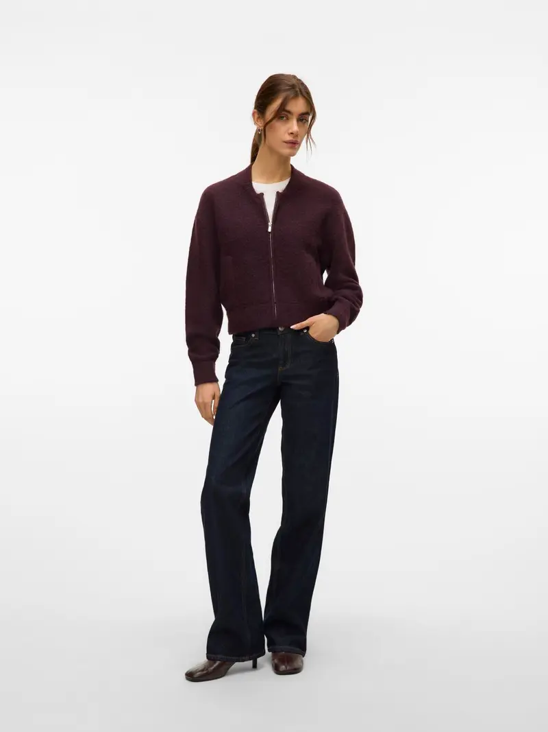 VMHANNA LS O-NECK ZIPPER CARDIGAN