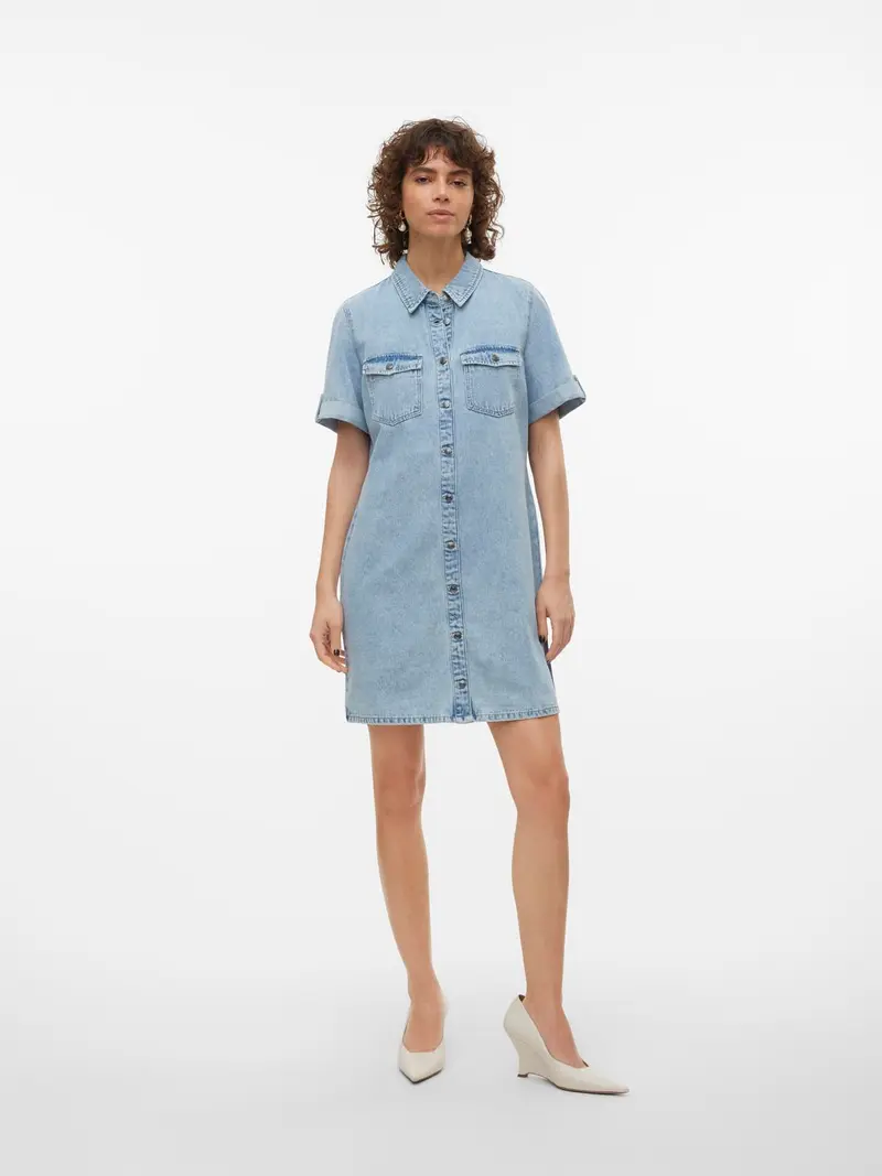 VMJENNIE SS SHORT DENIM DRESS