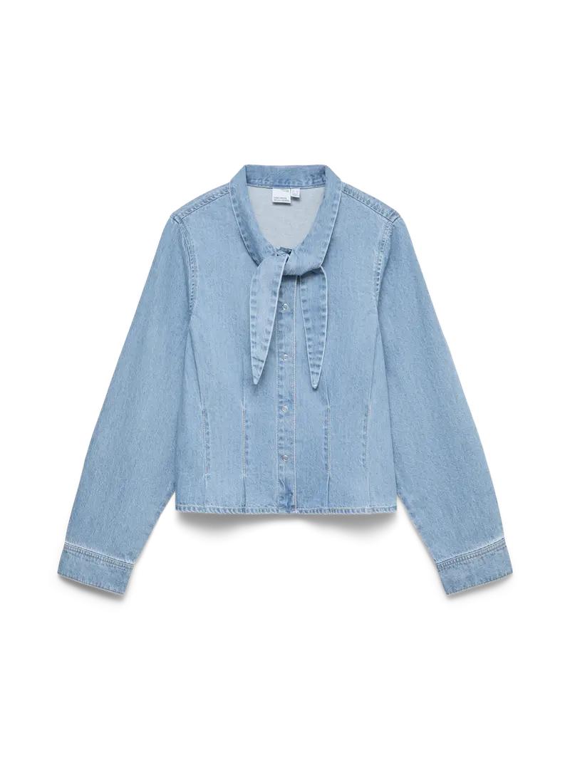 VMYRA LS BOW DENIM SHIRT