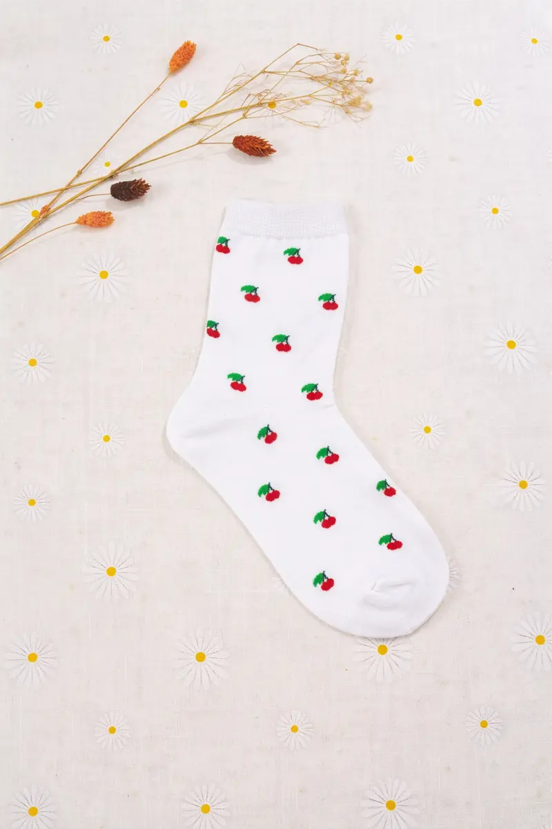 White All Cherry Sokken