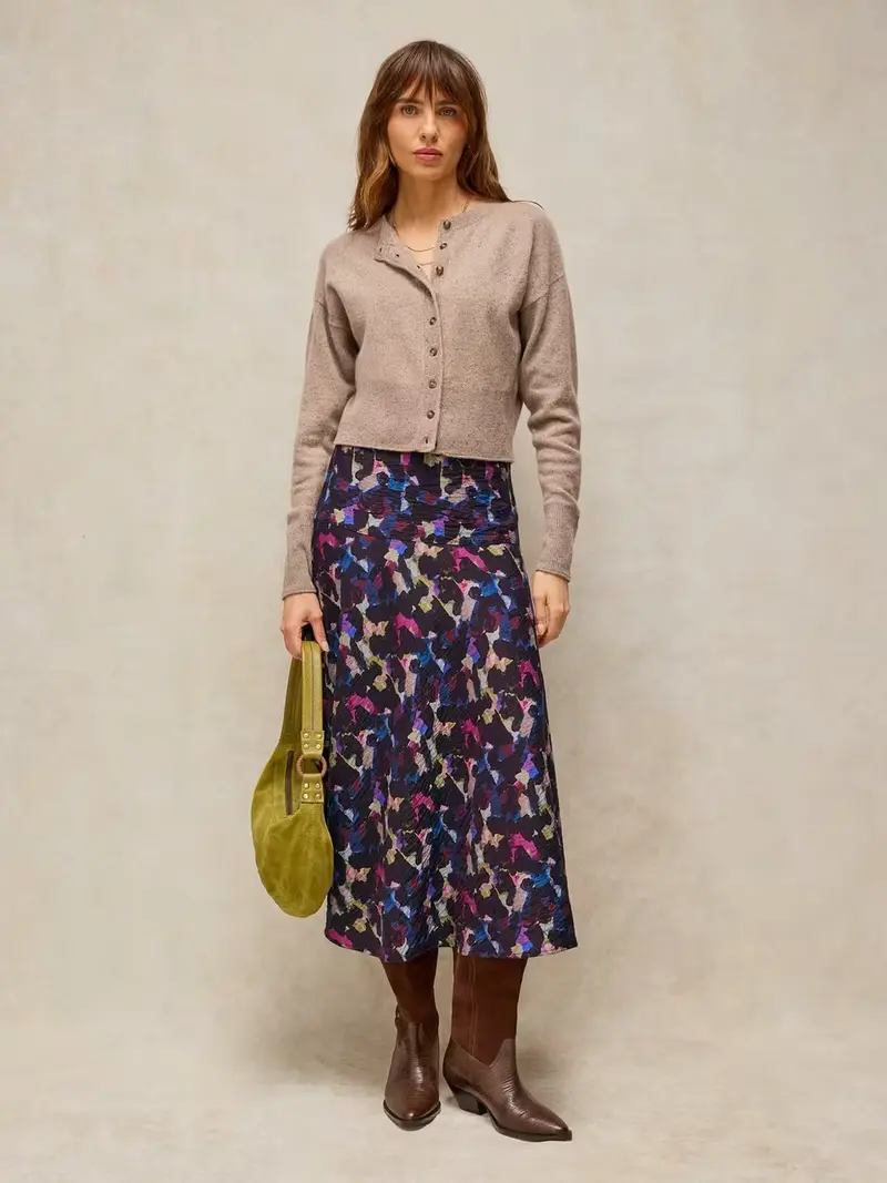 White Stuff - Gianna bias cut midi skirt - Pink multi