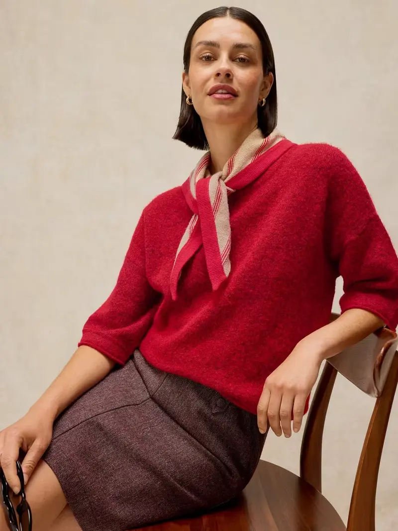 White Stuff - Kate Knitted tee - red