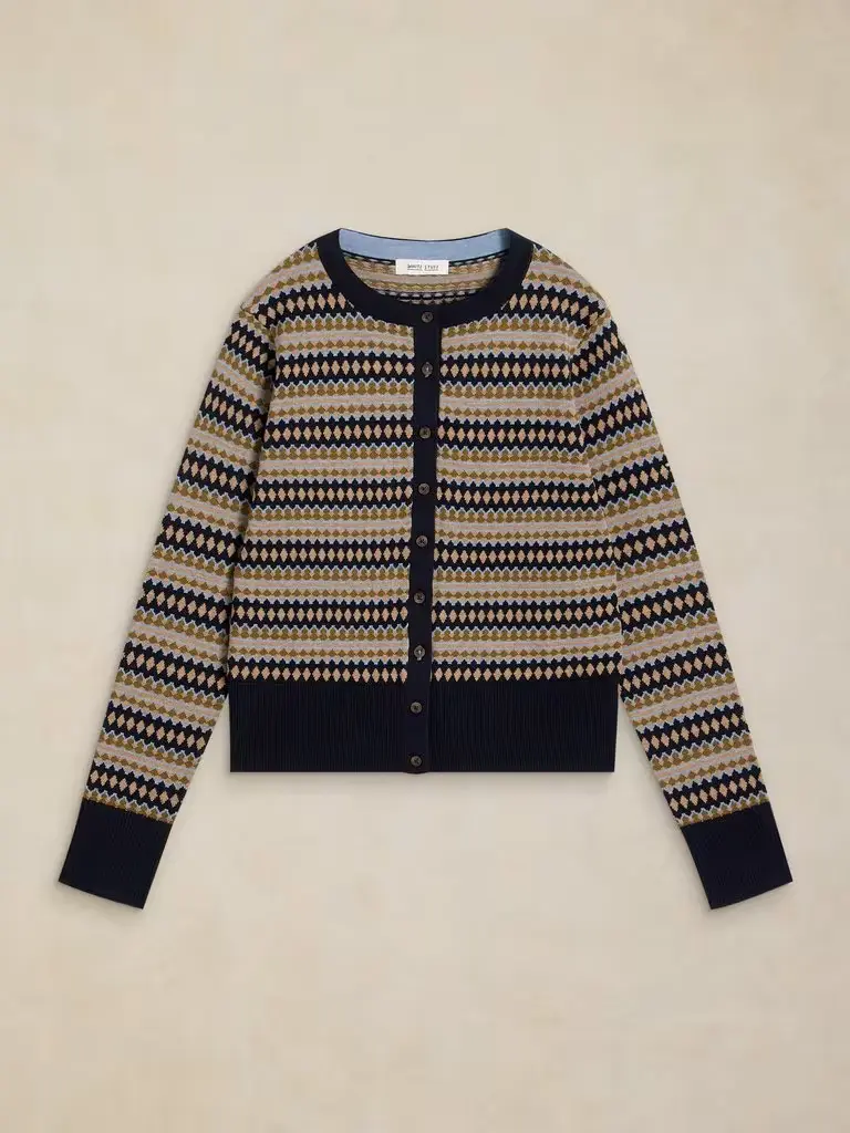 White Stuff - Lois Fairisle cardi - Navy multi