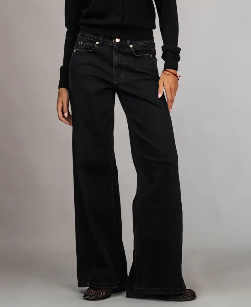 Wide leg jeans LE SPICE Black denim