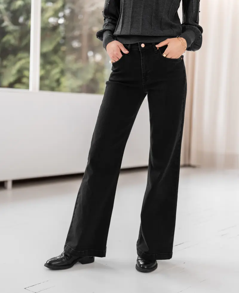 Wide leg jeans LES DEUX Black Denim