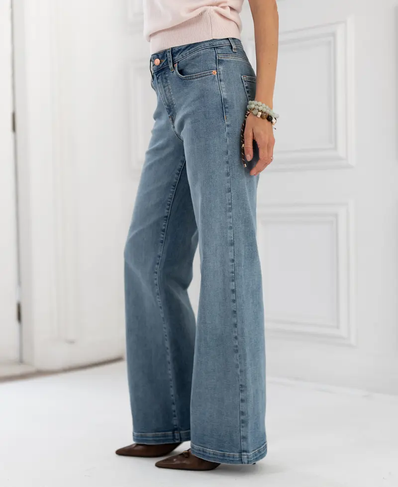 Wide leg jeans LES DEUX Light Stone