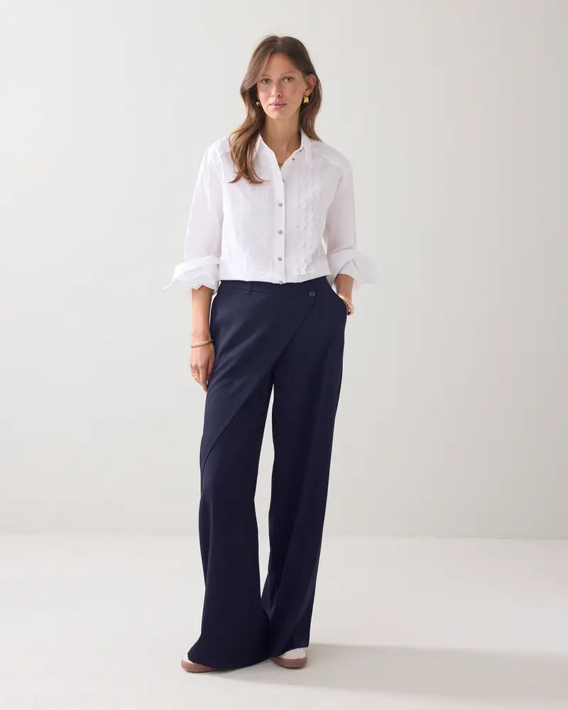 Wijde broek met overslag