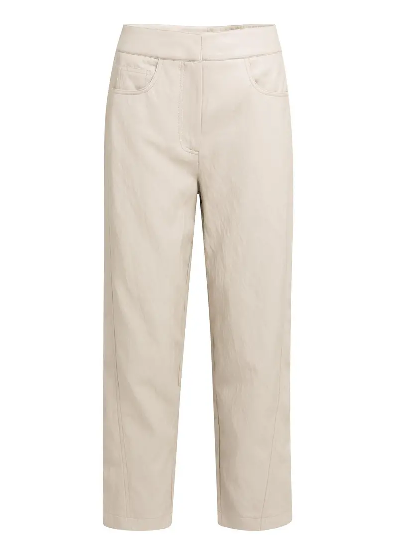 Yaya Broek Faux Leather Cashmere Grey